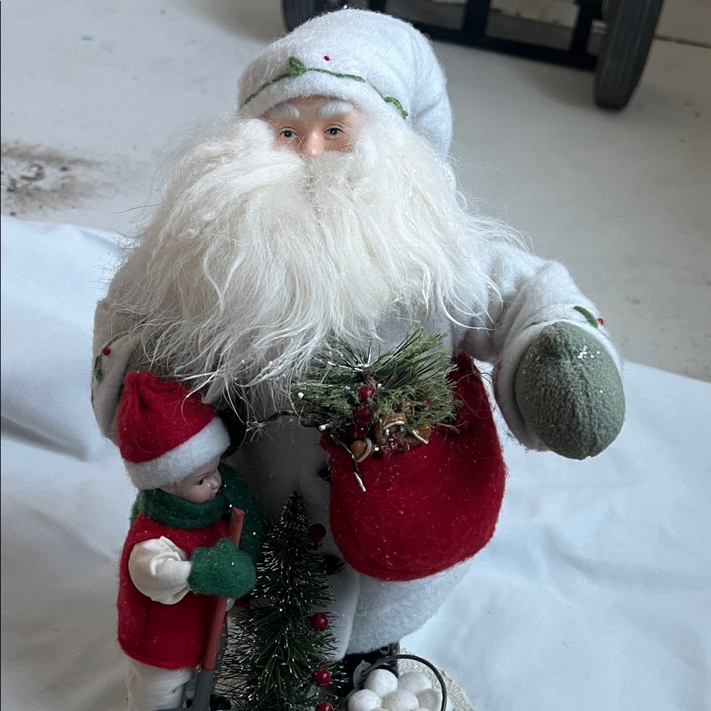 Kirkland Signature Santa Figurine with Red and White Details